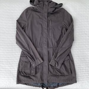 James Perse Women's Cotton Zip Up Hooded Utility Jacket Dark Gray Size 3 Large